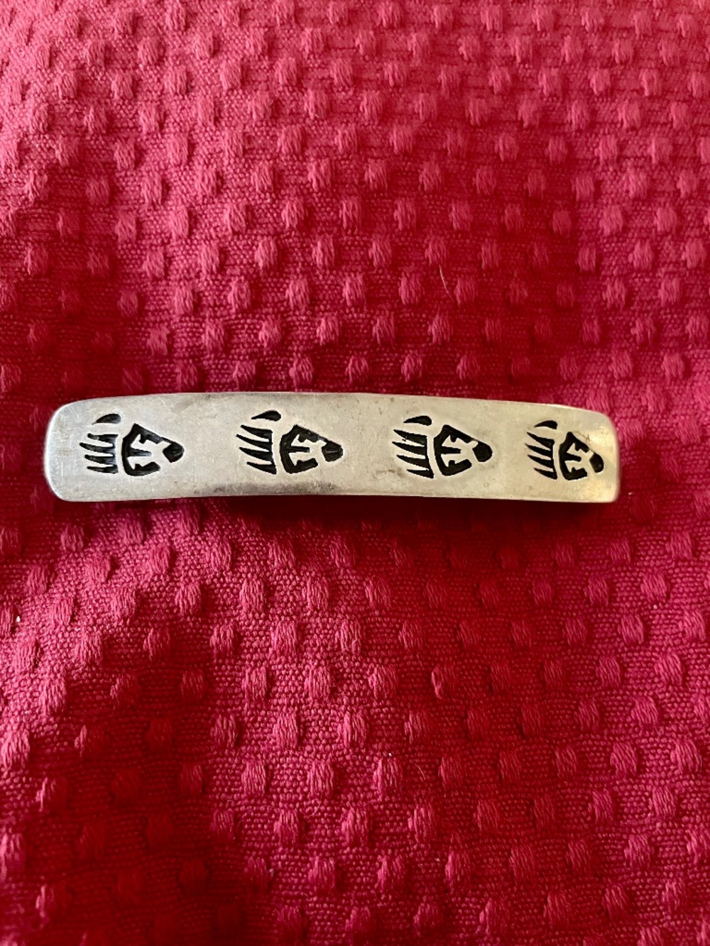 Vintage Native American Bear Claw Design Sterling Silver Hair Clip